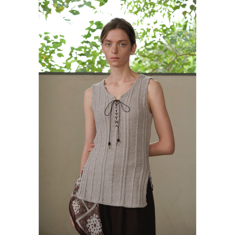 [Special Offer, No Refunds or Exchanges] Original Price 106 Yuan, Women's Knitted Vest with Straps, Spring/Summer Sleeveless Top for Women 258192