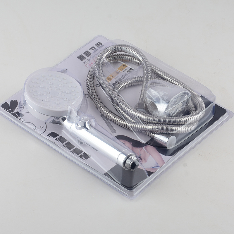 Five-speed pressurized showerhead, no-hole bracket, shower head hose, three-piece set, large water outlet filter showerhead undefined