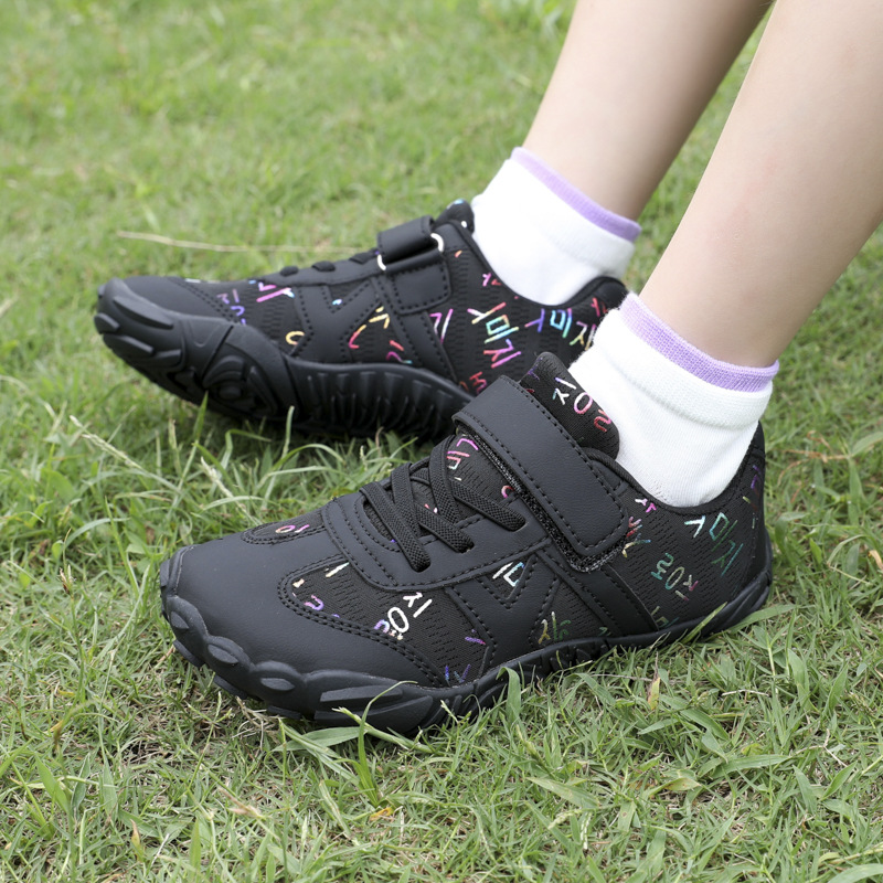 2026 Spring/Summer New Children's Sports Shoes, Lightweight and Breathable, Velcro Closure, Girls' Laser White Shoes, Outdoor Casual Shoes
