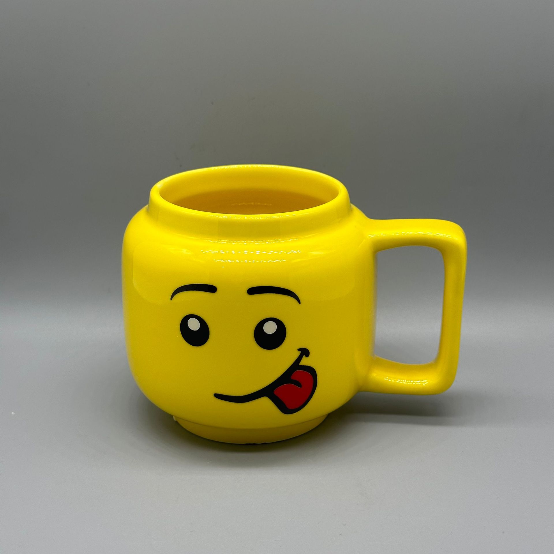 Expresión facial linda taza de cerámica pequeña cabeza de muñeca taza de cerámica linda cara sonriente taza de bebida taza de regalo para niños