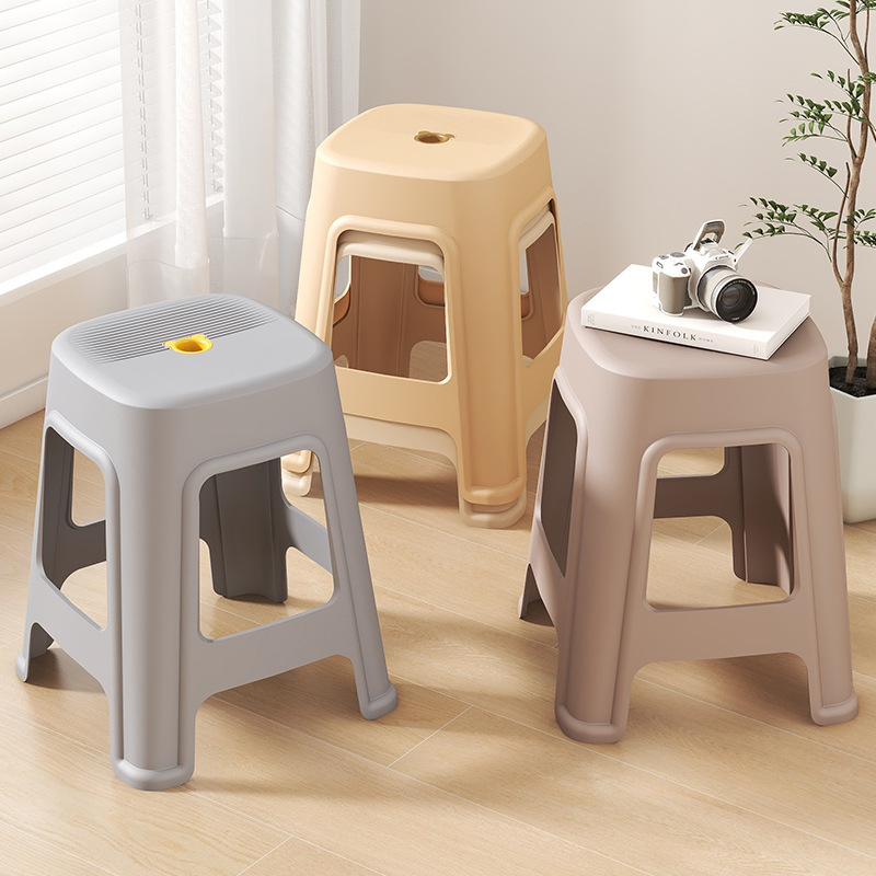 Cream Style Household Stool Thickened Plastic Internet Popular Grass Stool Cousy Style Bear Head Commercial Adult Durable Dining Table Stool