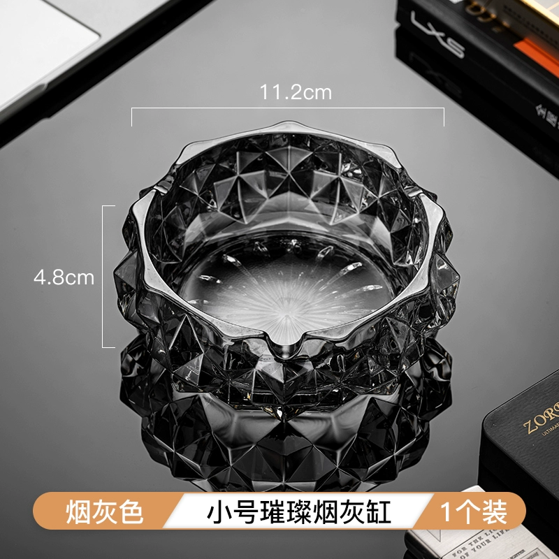 Big glass ashtray for commercial use for office, light luxury style