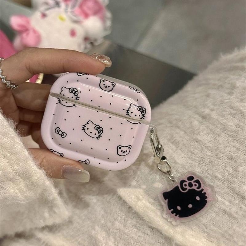 Wave Point Cute Kitty para AirPodspro2 estuche Bluetooth AirPods 4 generación de auriculares de Apple estuche 5