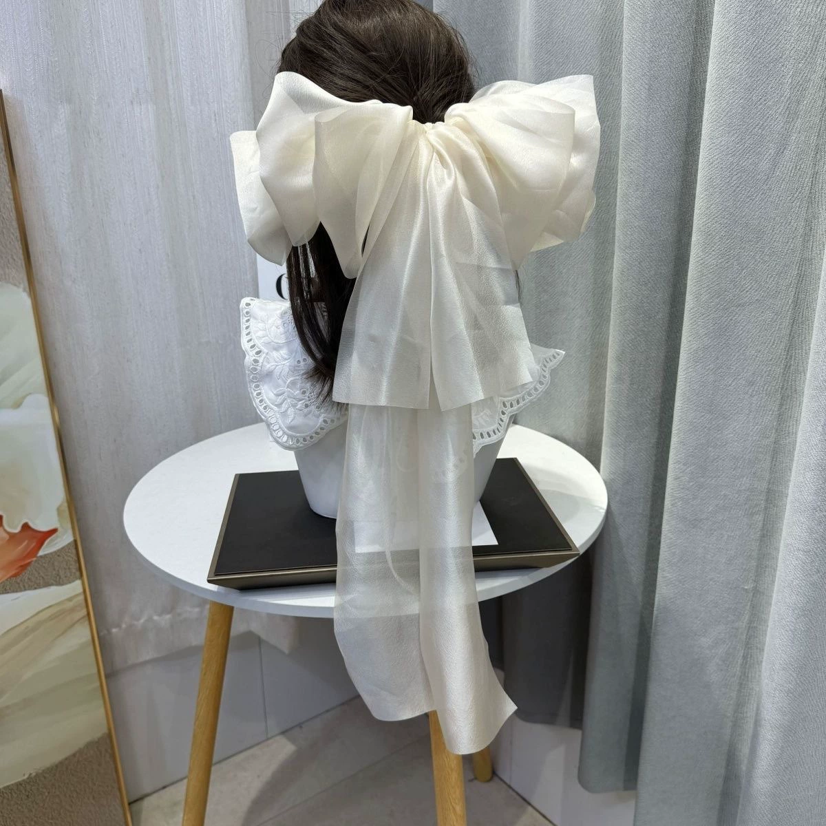 Big cute hairgrip with bow for princess, atmospheric hairpin, hair accessory, high-quality style