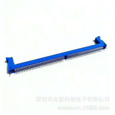 DDR4内存插槽180°DIP板上型288pin蓝色服务器工控主板内存连接器