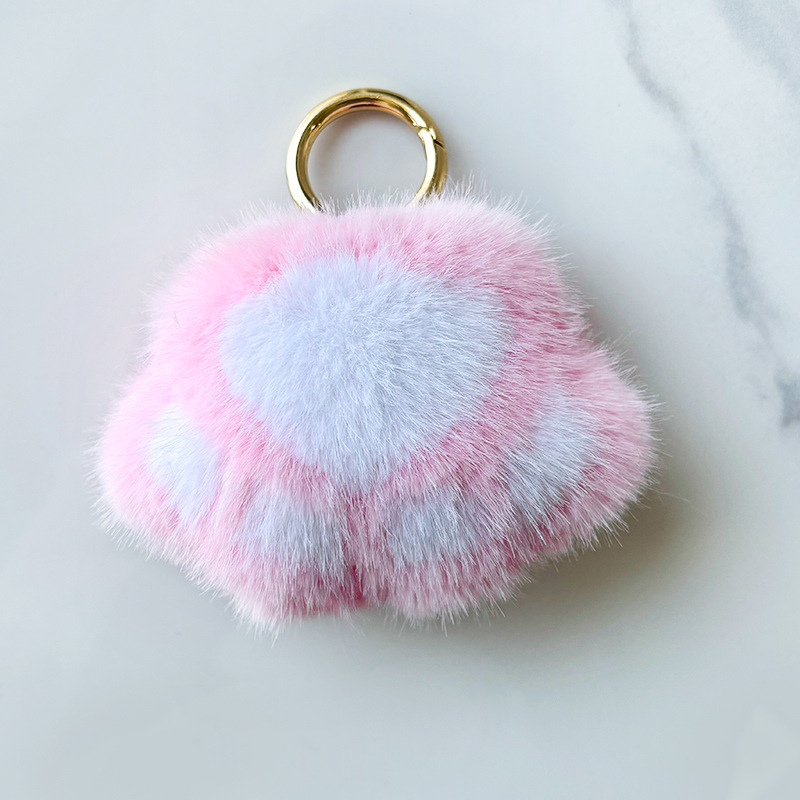 Lindo gatito garra felpa coche llavero accesorios colgantes ins celebridad de Internet bolsa de felpa mochila escolar colgante regalo