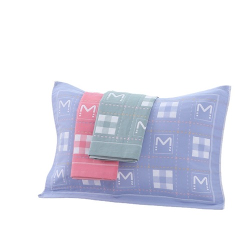 Small size pillow cover 45*65 medium towel five-layer gauze household couple cartoon thickened children's baby pillow cover