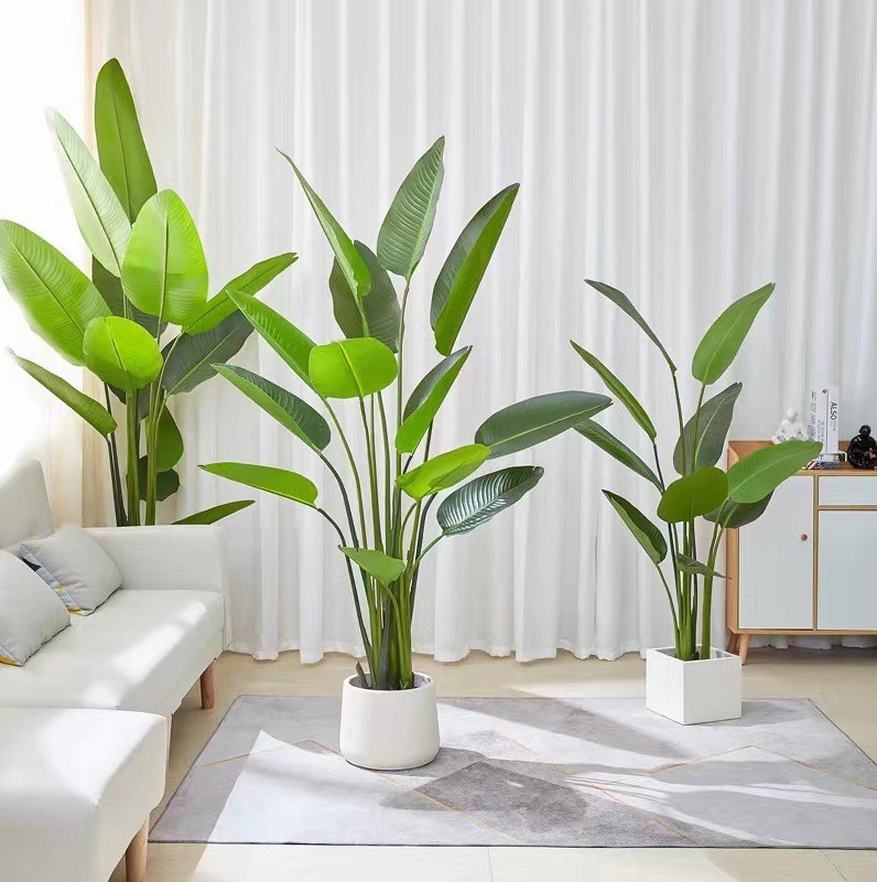 Planta Artificial de Ave del Paraíso en Maceta de Plástico y Seda para Sala de Estar image 8
