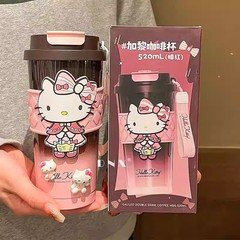 サンリオケイティ保温カップ女子高颜値ダブル飲料カップ316内胆保温保冷コーヒーカップ