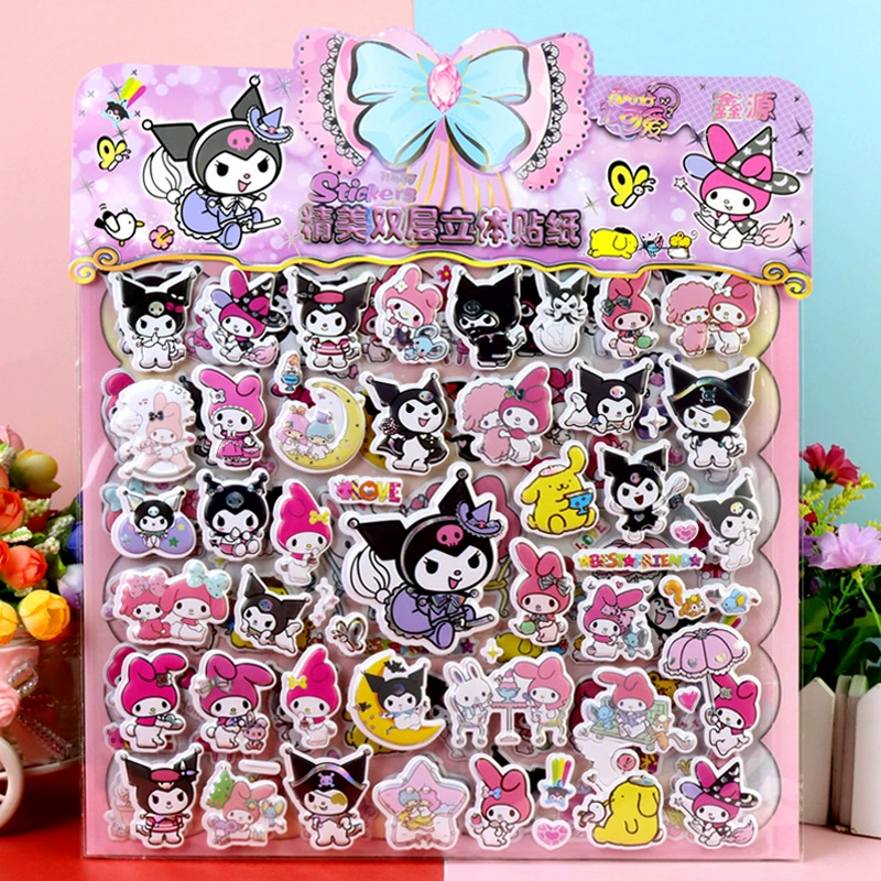 Sanrio Ultraman Детская трехмерная девушка одеваются пузырьковая наклейка мультфильм принцесса девушка одевается большая наклейка