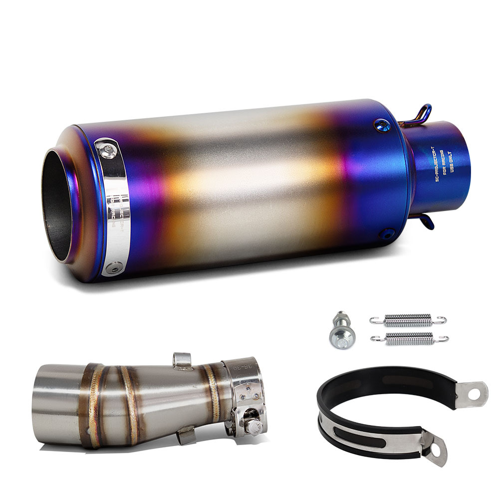 Suitable for Motorcycle Exhaust Pipe Modification Z250 Z300 Stainless Steel Middle Section Sc Barrel Tail Section 12-16 Years