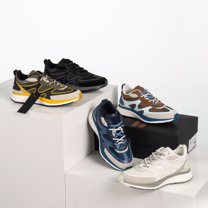 Original Men's Shoes Fashion Casual Shoes Suede Nylon Lace-up Running sneaker Shock Absorption Comfortable Color-block Low-top Shoes for Men