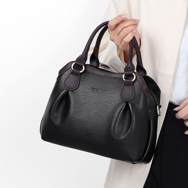Bag women's bag 2024 New textured soft leather shoulder bag casual large capacity middle-aged mother bag women's handbag_voghion.com