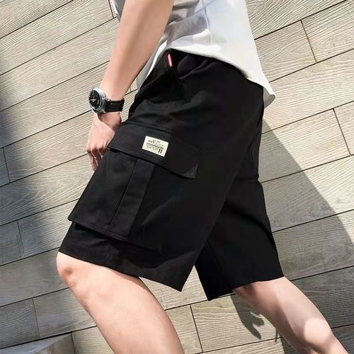 Men's Short Pants Outerwear Summer Ice Silk Mid-Crotch Beach American Sporty Cool Loose Trendy Casual Pants