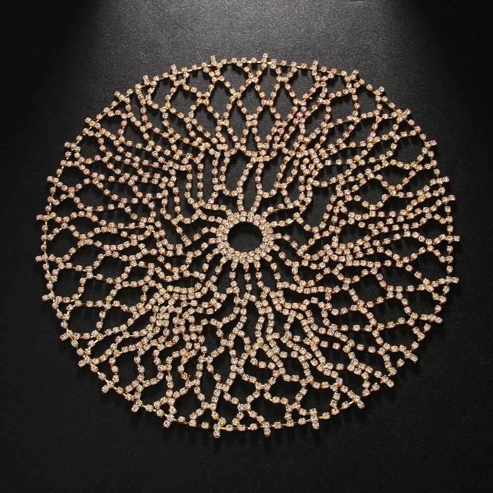 Amazon venta caliente cadena de cabello de malla exagerada joyas de cabello accesorios de escenario mujer cadena de cabello