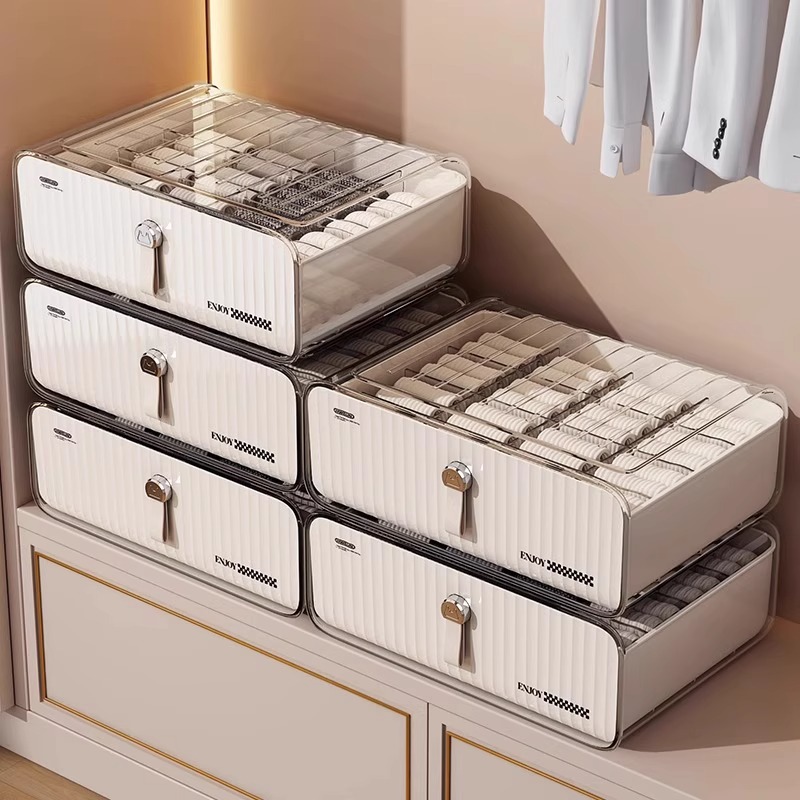 Caja Organizadora de Ropa Interior con Compartimentos de Plástico Con Compartimentos para Cajón y Dormitorio image 14