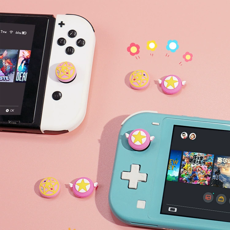 Крышки для стиков пальцев (Nintendo Switch/Lite/OLED) силиконовые колпачки на джойкон Cardcaptor Sakura, пастель 2 шт.