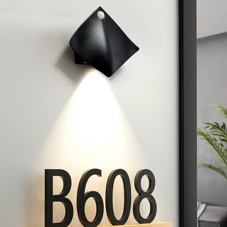 门牌感应灯入户客厅洗墙灯过道背景灯充电池LED射灯智能感应