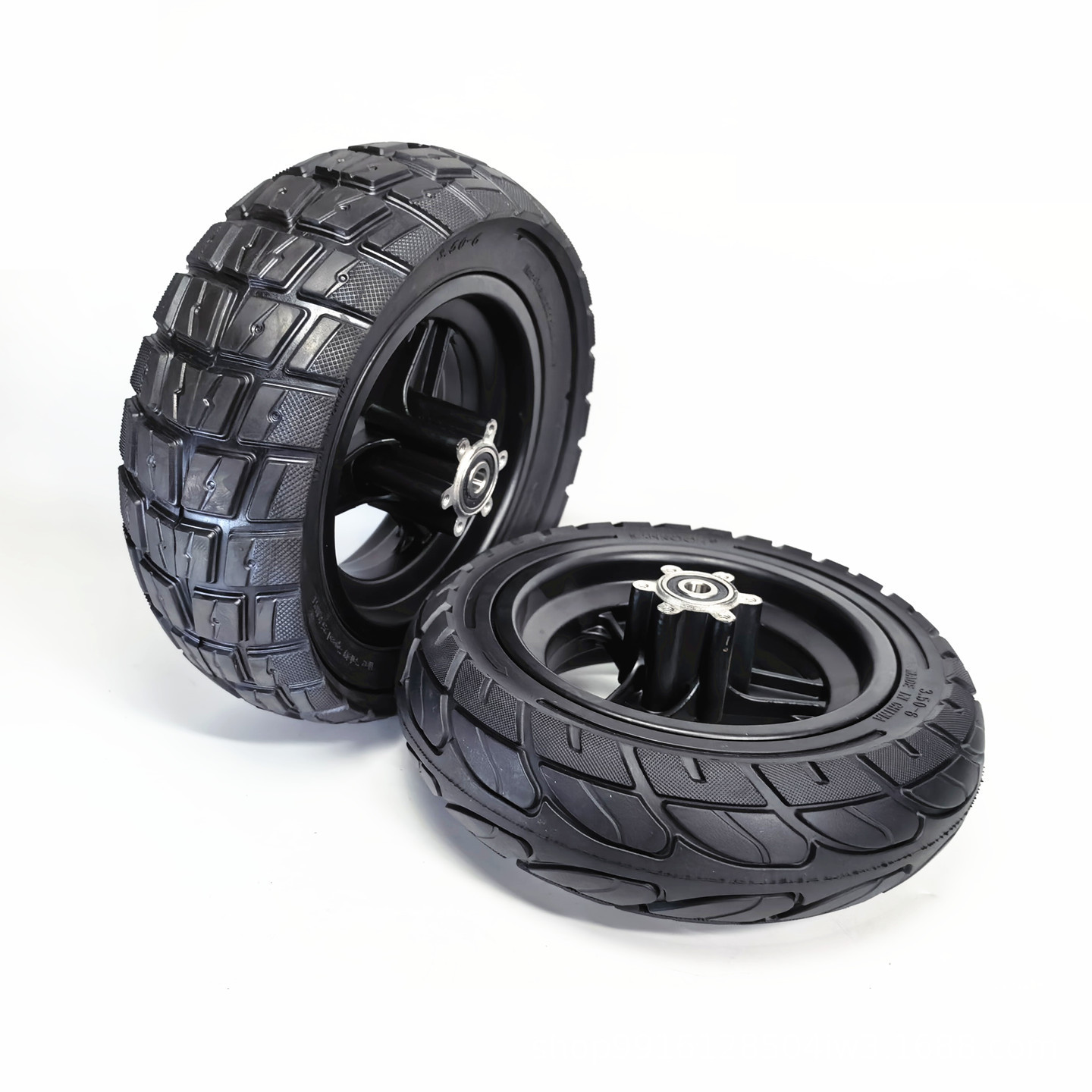3.50-6 hollow solid tire complete wheel assembly for electric scooters, front wheel off-road anti-explosion tire wheel assembly
