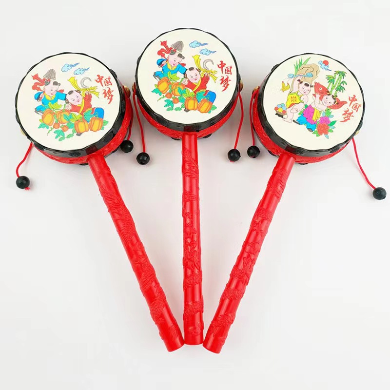 Wholesale children's paper skin auspicious rattle rattle traditional rattle toy wholesale children's toy stall toy