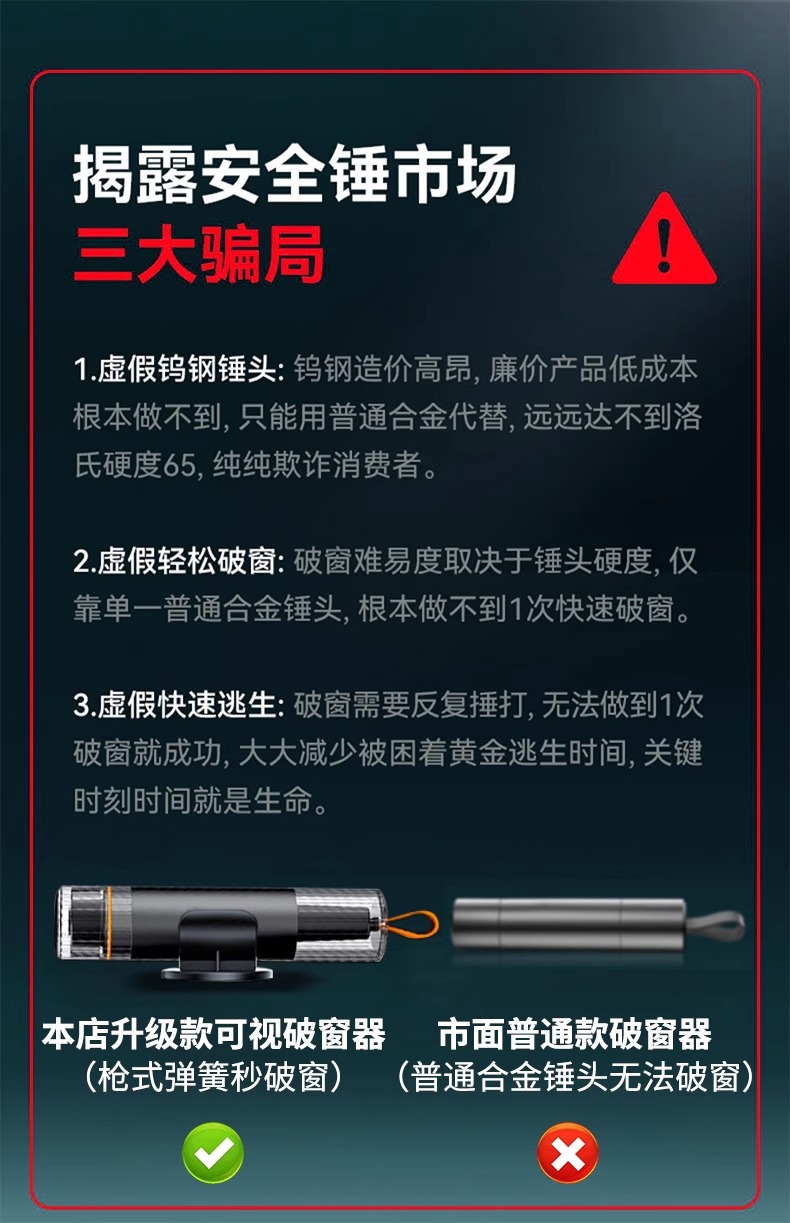 Window Breaker Car Safety Hammer Multifunctional Escape Artifact Car Life-saving Hammer Car Window Glass Breaker with Cutter
