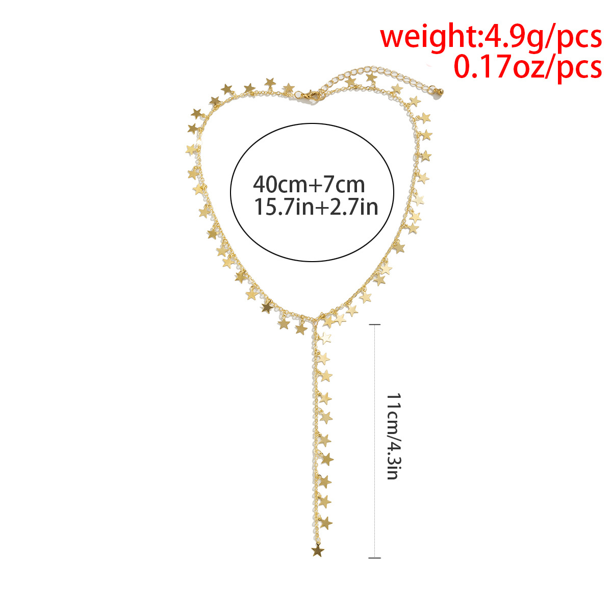 Accessoires polyvalents, longue chaîne de pull à pompon en forme d'étoile en forme de Y, collier en métal simple et élégant_voghion.com