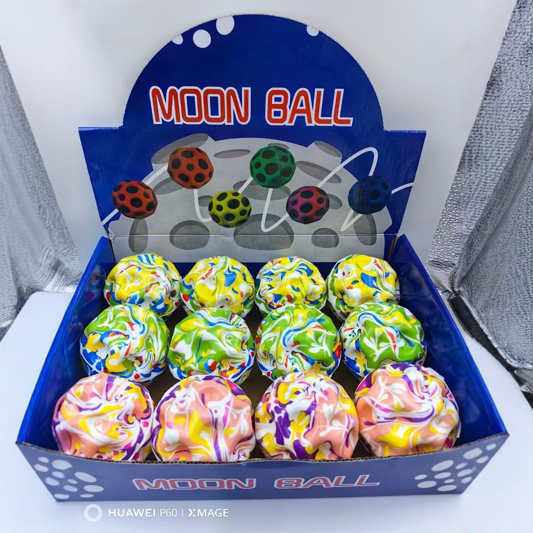 New Elastic Moon Stone Fruit Hole Ball Pu Leisure Foam Ball High Elastic Toy Street Stall Wholesale Cross-Border