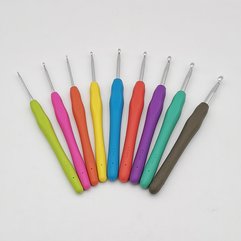 Candy Colorful Soft Handle Crochet Alumina Single Head Set Special Price Wholesale Clearance Hand Knitting Tool Material Package