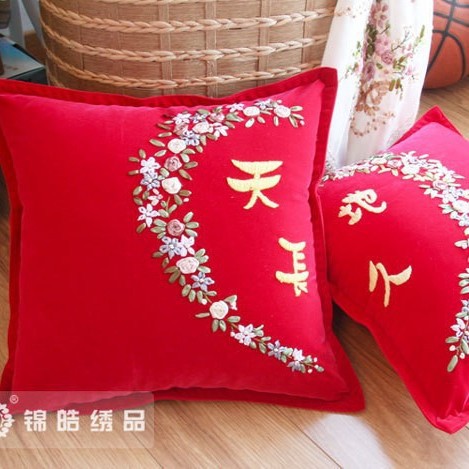 Jinhao bordado fábrica al por mayor hecho a mano bordado Cruz puntada DIY cinta bordado cojín almohada Guangzhou 04