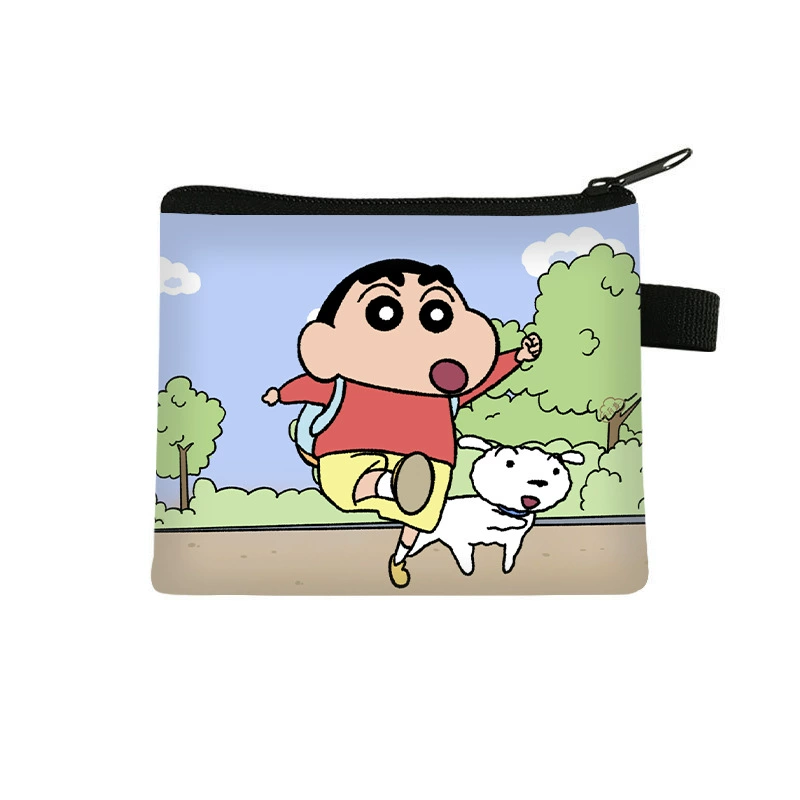 Детский кошелек-монетница «Кролик Шин-чан» 2025 года, мини-кошелек на молнии с мультяшным дизайном, портативный летний картхолдер из полиэстера