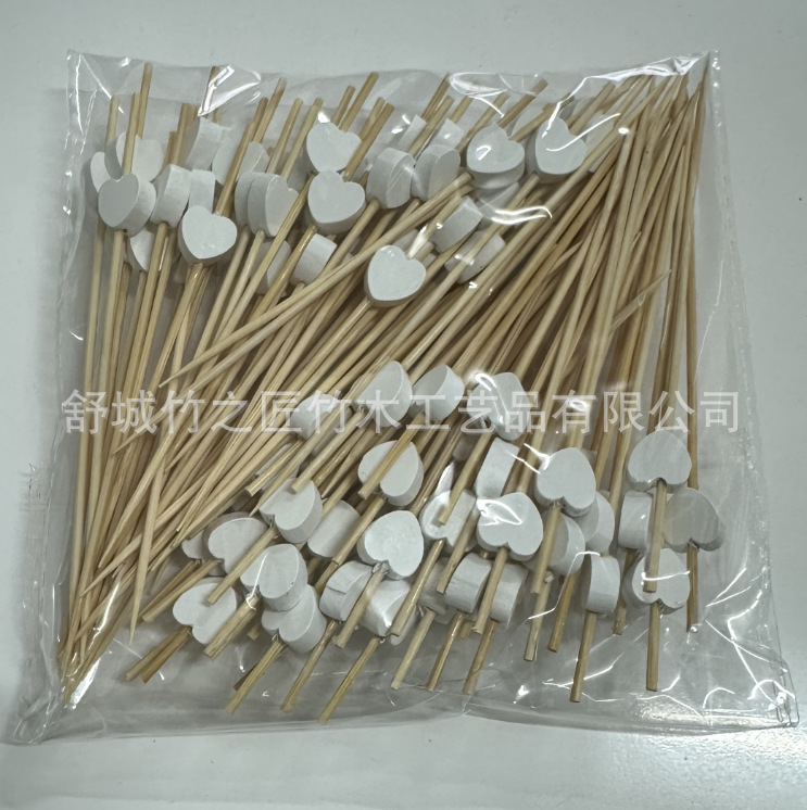 Palillos de Bambú con Corazón Desechables para Cócteles y Postres image 11