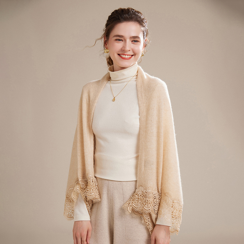 Cashmere Shawl Women 100 Pure Cashmere Autumn and Winter New Lace Fashion Knitted Warm Scarf Jacket