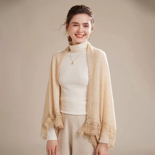 Cashmere Shawl Women 100 Pure Cashmere Autumn and Winter New Lace Fashion Knitted Warm Scarf Jacket