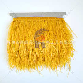 鸵鸟毛布边6-8cm 花边布带裙边领边漂白黑色 DIY羽毛服装辅料工厂