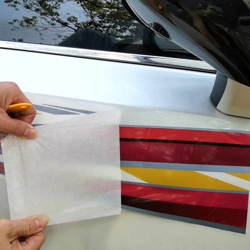 자동차 스티커 위치 지정지 전사지 자동차 화환 문자 홀로우 워드 로고 자체 접착 롤 보호 전사 스티커