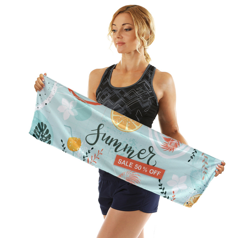 Amazon toalla fría absorción de sudor rápida secado helado toalla portátil de fitness toalla de hielo deportiva toalla de sudor más logo