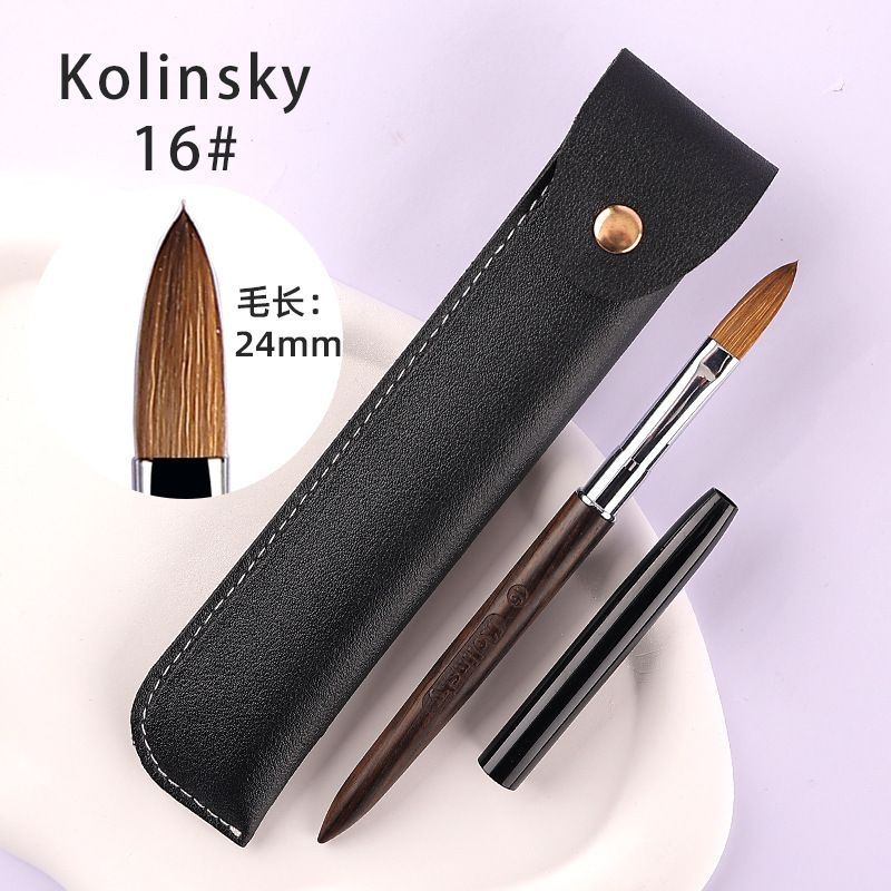 Pincel de Uñas de Pelo de Visón de Calidad Amazon, para Decoración de Uñas, Cristal, Sándalo, Kolinsky, Extensión de Uñas, Tallado de Uñas