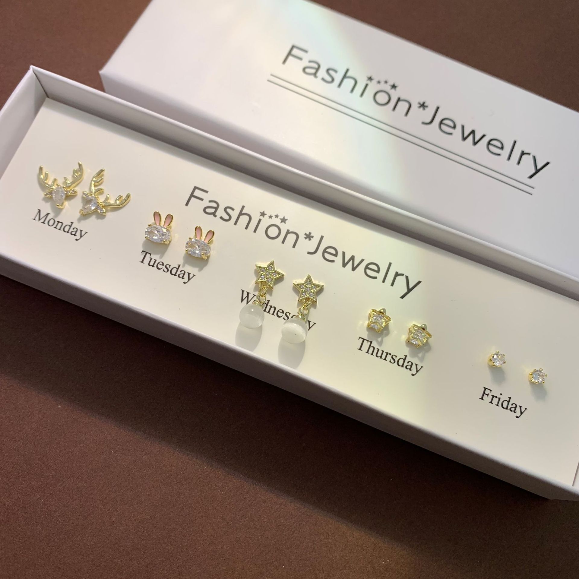 95g Weight Copper Ear Needle Material Zircon Inlay Material Ear Studs Classification 1 Set Quantity Daily Occasion Copper Material Star, Bow Knot Pattern All Seasons Season Women'S Gender Inlay Design Cute Style 1 Set Cute Star Bow Knot Inlay Copper Zircon Ear Studs 14