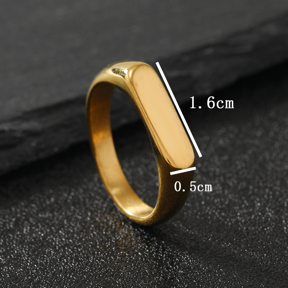 13g Weight Rings Classification Gothic Cool Style Geometric Customization Laser Engraving Solid Color Titanium Steel Plating Men's Rings Men Signet Rings