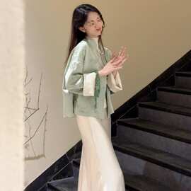 新中式国风盐系轻熟两件套装女2025初秋冬新款超好看唐装短外套