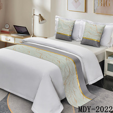 北欧风结婚轻奢高端床旗家用民宿山水新款2024酒店宾馆专业床尾巾