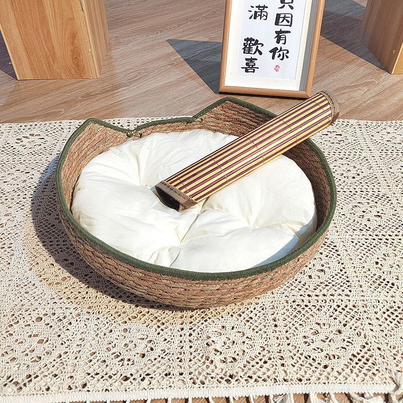 고양이귀 아미 그린 + 화이트 화장솜 + 매트