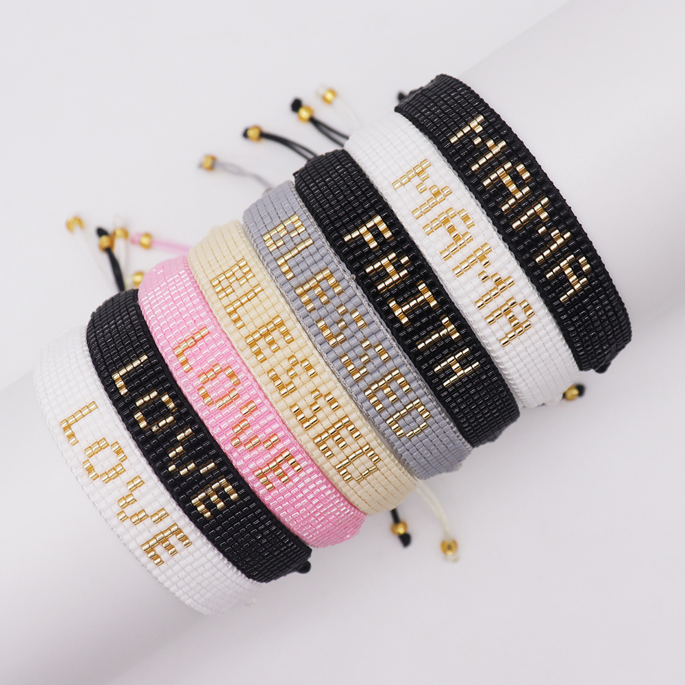 Casual Letter Glass Wholesale Bracelets display picture 1