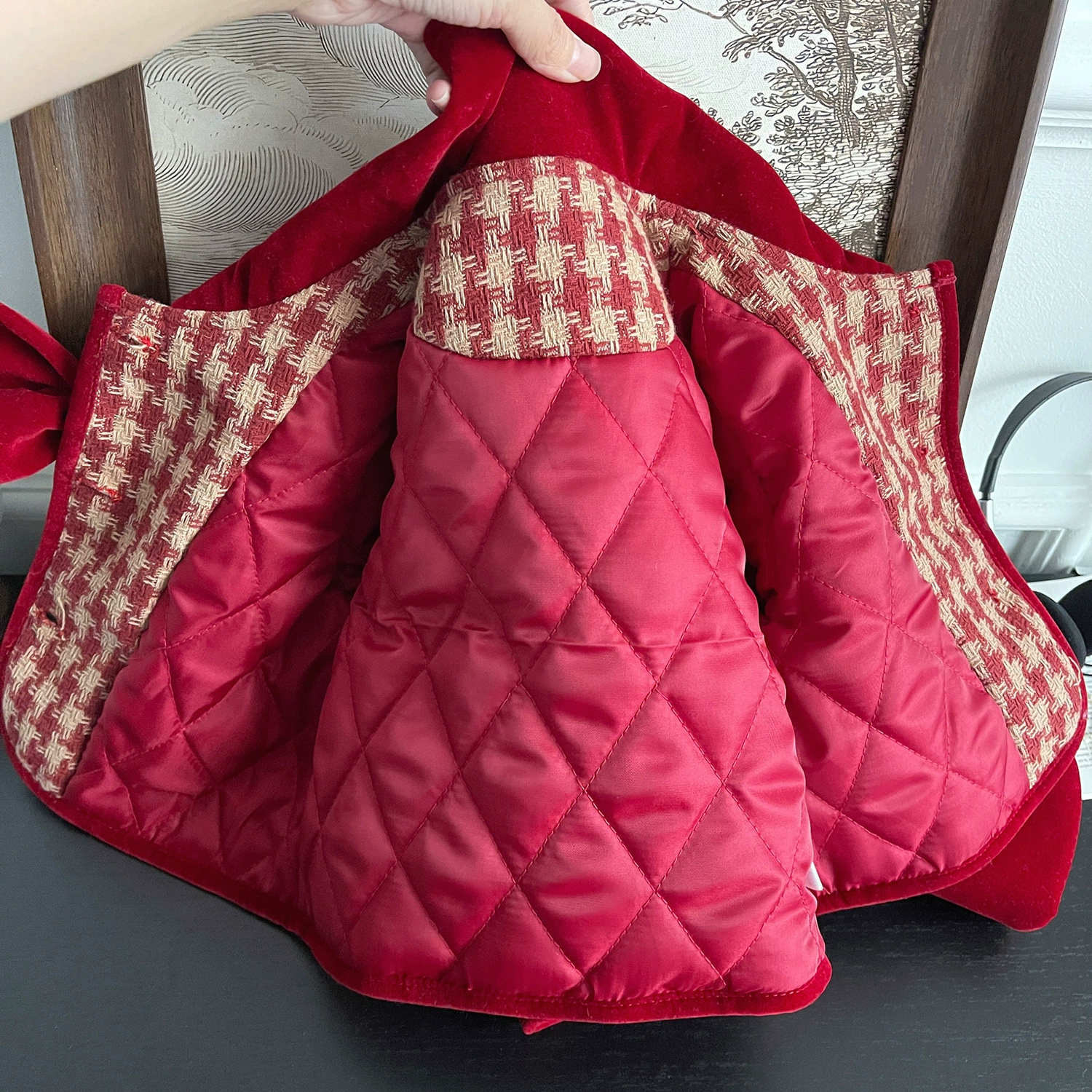 Зимний детский комплект с бантом, корейский стиль, стиль Chanel