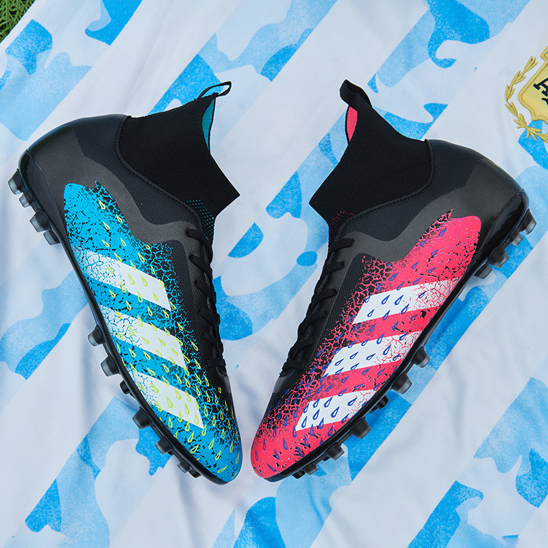 2022 transfronterizo más el tamaño Nuevo FGTF transpirable de los hombres de alta superior de uñas largas y cortas zapatos de fútbol zapatos de entrenamiento de hierba zapatos de fútbol