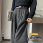 秋冬新款拖地高腰阔腿裤