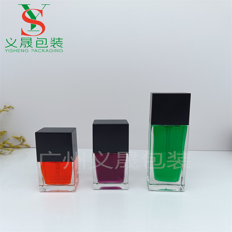 in stock 20ml 30ml 50ml square bayonet press emulsion bottle flat square foundation liquid nail polish perfume