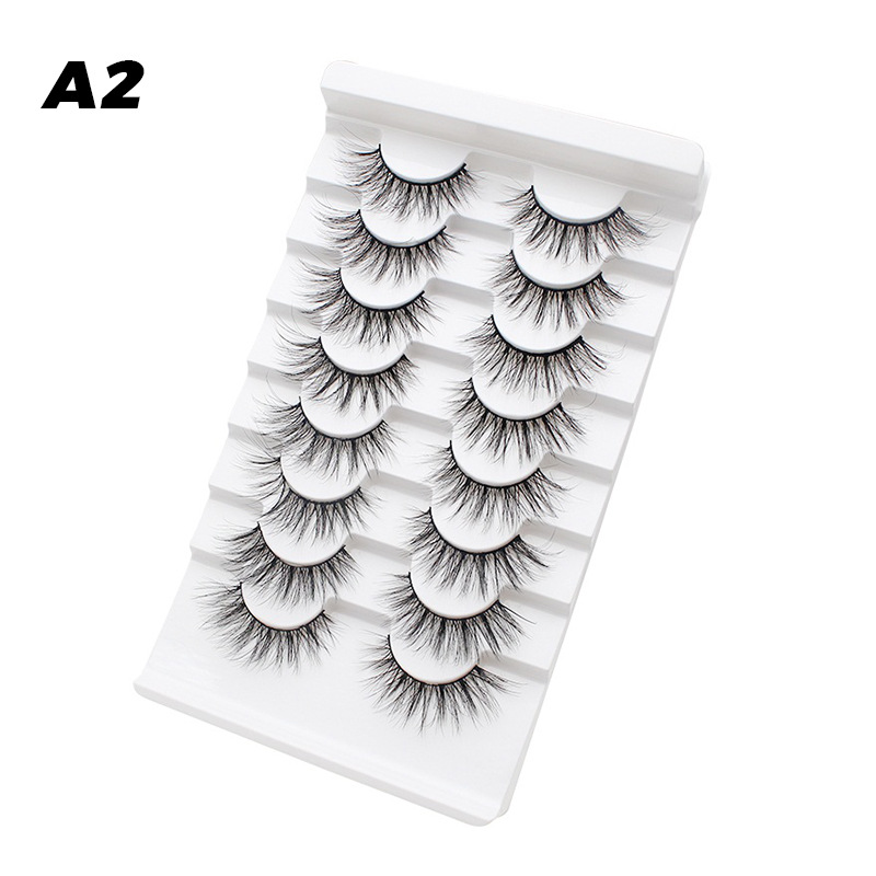 DINGSEN fuente transfronteriza fábrica pestañas falsas 8 pares de pestañas naturales gruesas de gran volumen LOGO