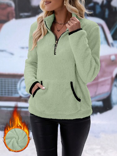 Cross-border 2025 Autumn/Winter New Arrival: European & American Style Jacquard Half-Zip Puffer Sweater with Chic Lapel, Plush Pockets, and a Short Design
