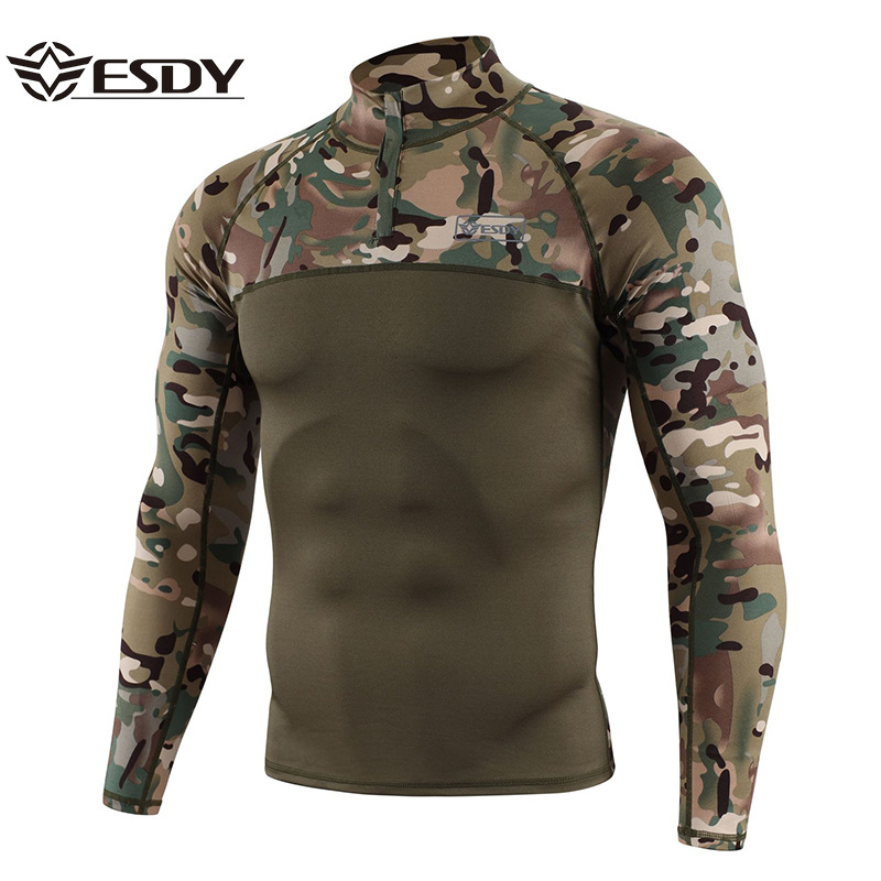 ESDY Men's camouflage summer travel long-sleeve